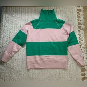 Champion + Todd Snyder Green and Pink Sweater 100% Cotton (Size Medium)